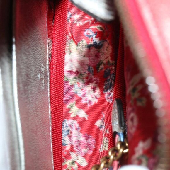 GUCCI Horsebit Pochette Shoulder Bag Lamb Skin Red Blue 534951 Auth 34948 - Picture 10 of 16